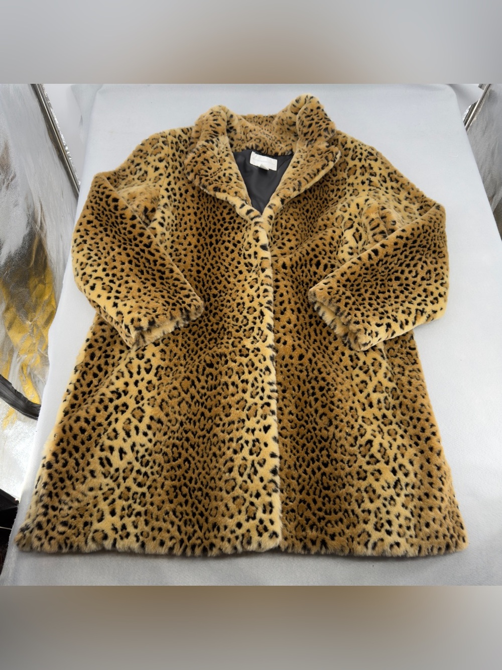 Vintage Worthington Cheetah Print Faux Fur Coat Large Women’s